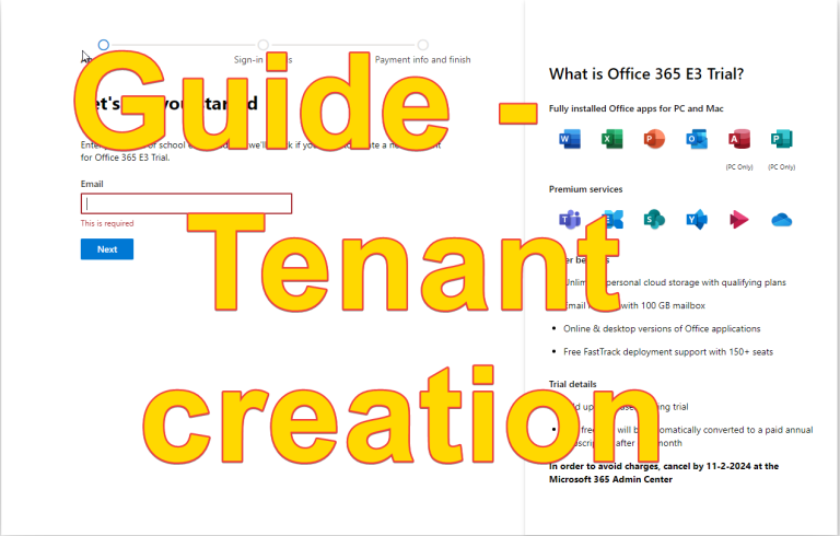 Guide – How you create your own Microsoft 365 / Azure Tenant