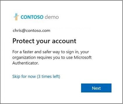Microsoft MFA – Protect your account pop-up